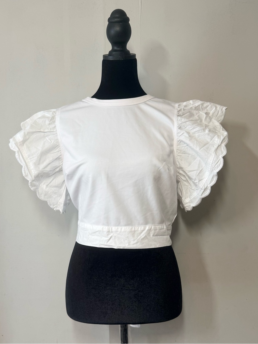 Ina White Puff Sleeve Cropped Blouse